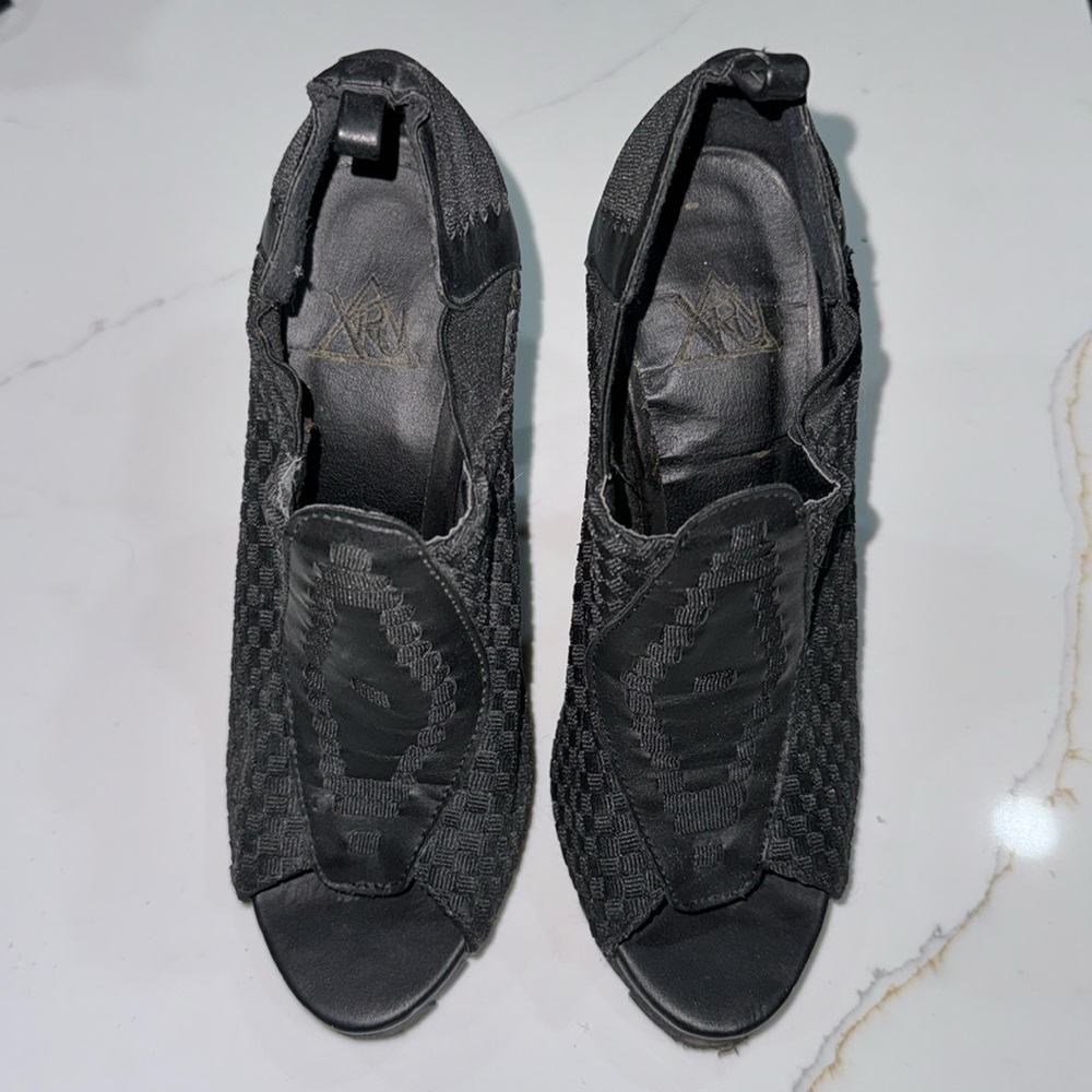 Black open toe heel
